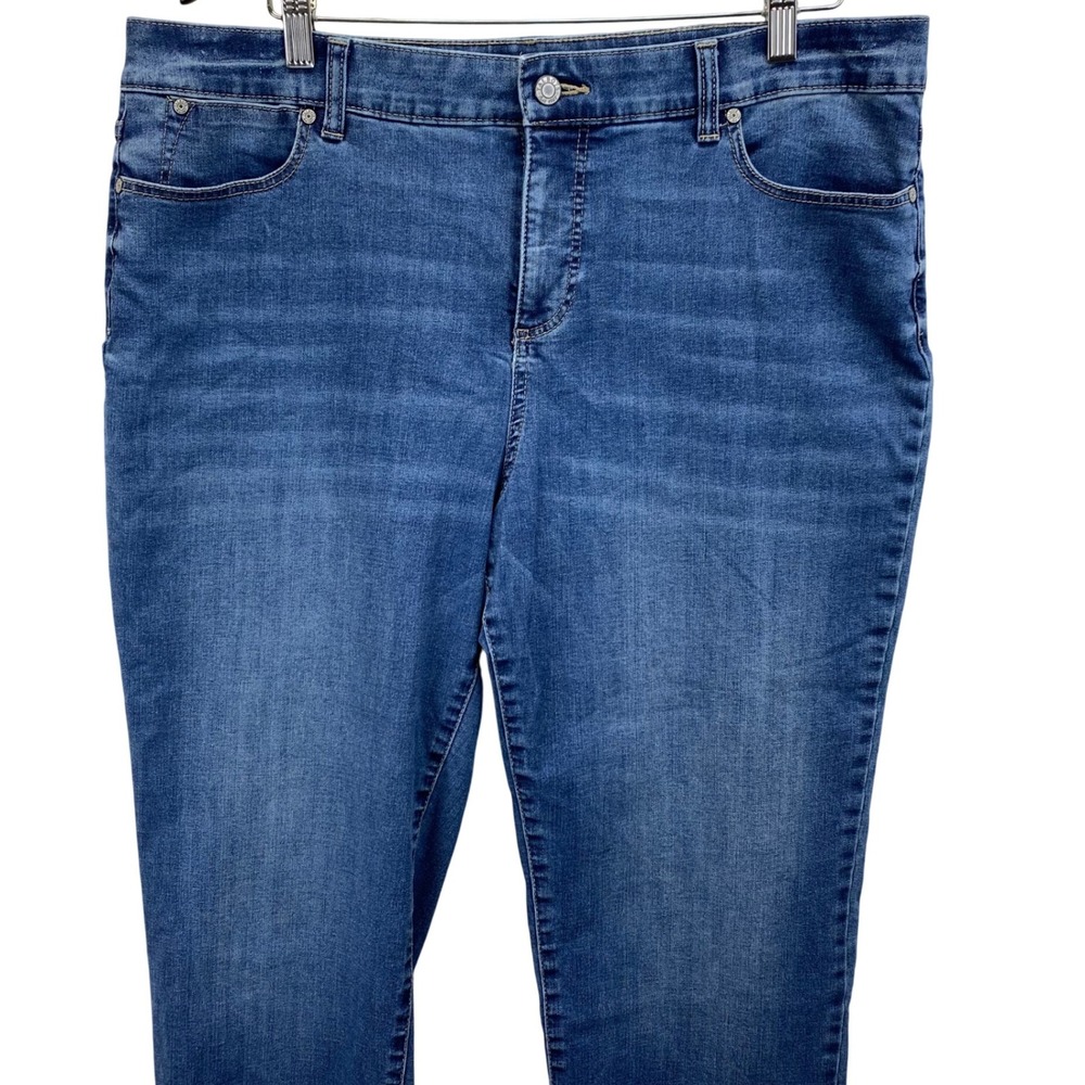 Talbots‎ Simply Flattering 5 Pocket Jeans Medium Wash Frayed Hem Size 16 Stretch